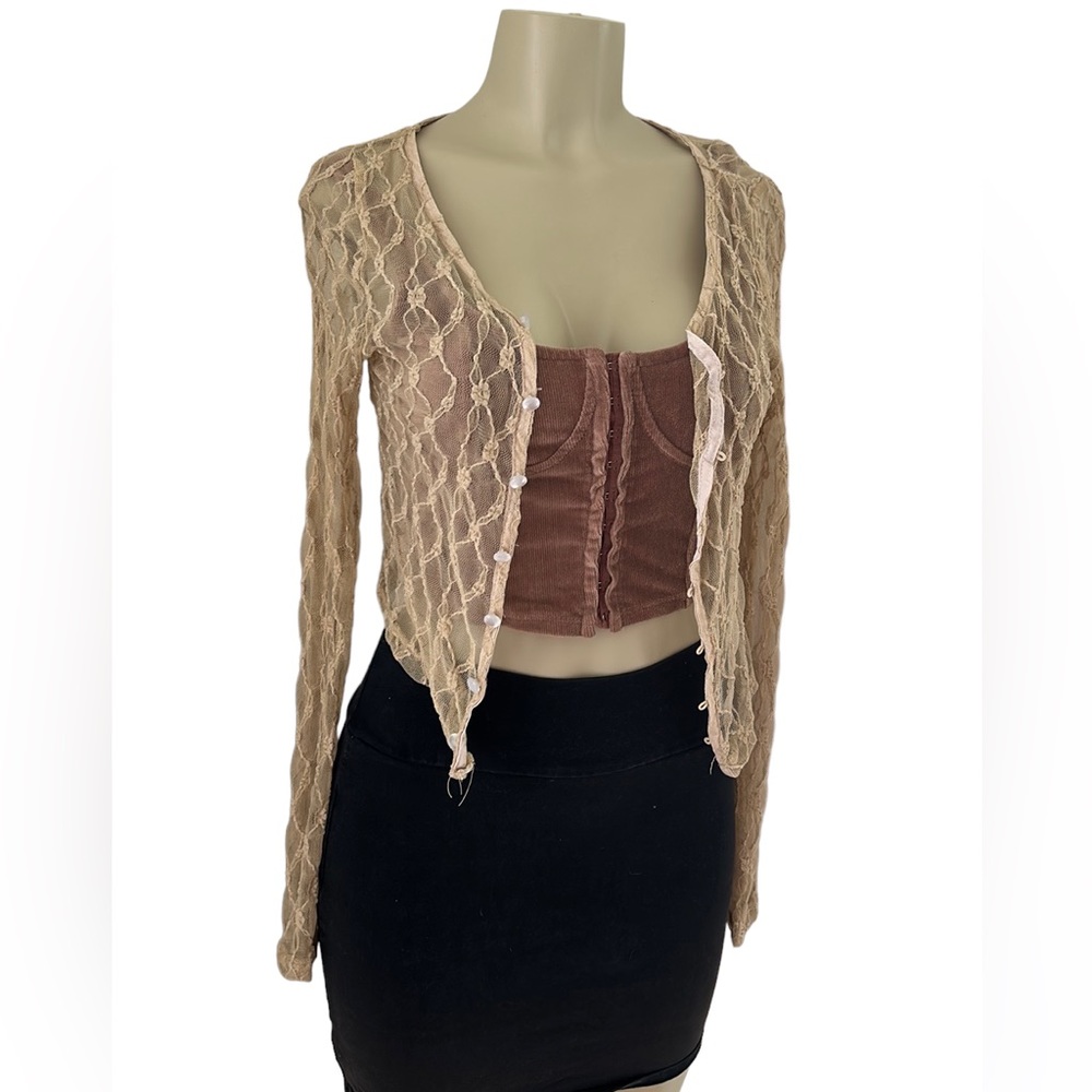 ❗️SALE❗️ 3x$25 Beige lace cardigan